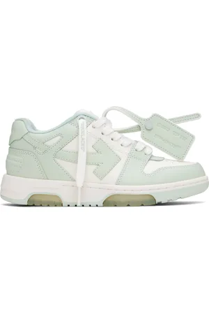 OFF-WHITE Baskets Out Of Office blanc et vert en cuir de veau
