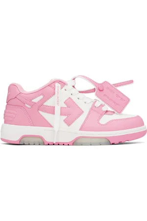 OFF-WHITE Baskets Out Of Office blanc et rose en cuir de veau