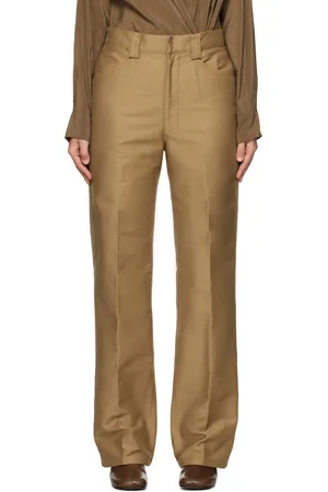 LEMAIRE Pantalon droit brun clair