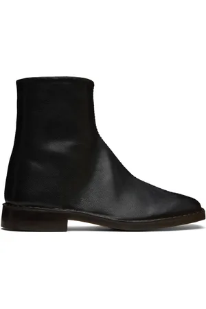 LEMAIRE Bottes passepoilées noires à glissière
