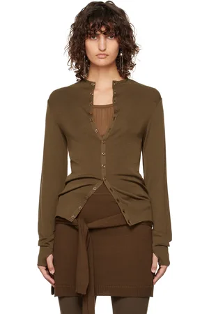 LEMAIRE Cardigan ajusté brun sans coutures