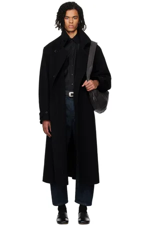LEMAIRE Manteau cache-cœur noir