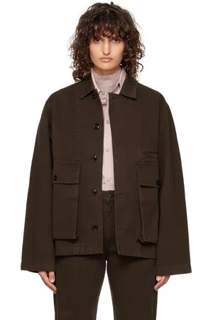 LEMAIRE Blouson droit brun en denim
