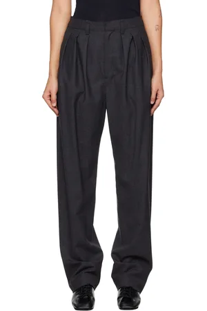 LEMAIRE Pantalon façon tailleur bleu marine à plis