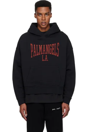 Palm Angels Pull à capuche de style collégial noir