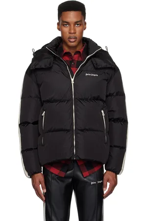 Palm Angels Blouson noir rembourré en duvet à capuche