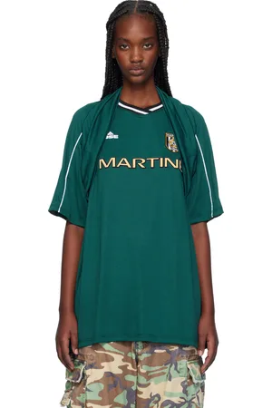 MARTINE ROSE T-shirt de style maillot de soccer vert