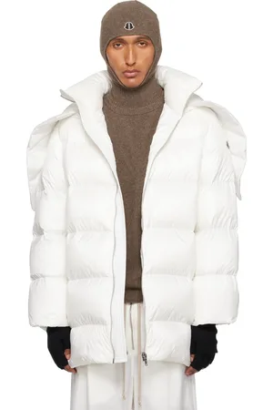 Rick Owens Blouson Cyclopic blanc cassé à capuche - Moncler +