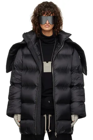 Rick Owens Blouson Cyclopic noir à capuche - Moncler +