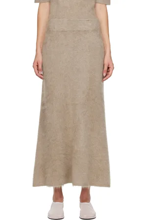 Lisa Yang Jupe midi Asta taupe