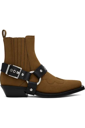Ganni Bottes chelsea western brunes