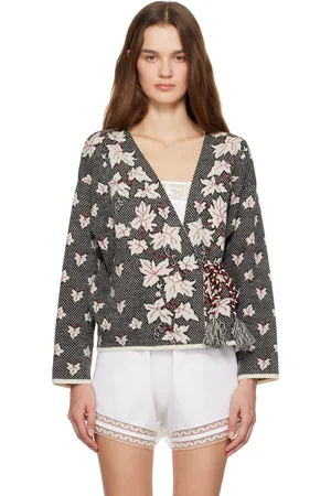 BODE Cardigan multicolore à motif de feuilles d