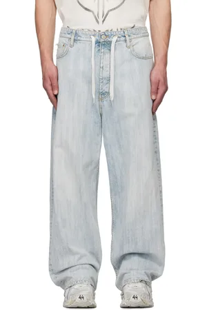 Balenciaga Jean ample bleu à effet décoloré