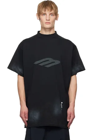 Balenciaga T-shirt surdimensionné noir à effet délavé et à image à effet poché