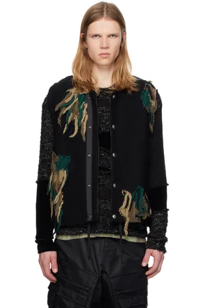 Andersson Bell Gilet réversible noir en tricot à motif camouflage