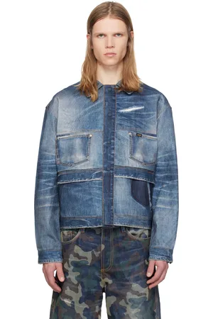 Andersson Bell Blouson bleu en denim à motif trompe l