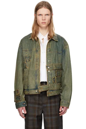 Andersson Bell Blouson vert en denim à pattes de style ourlet