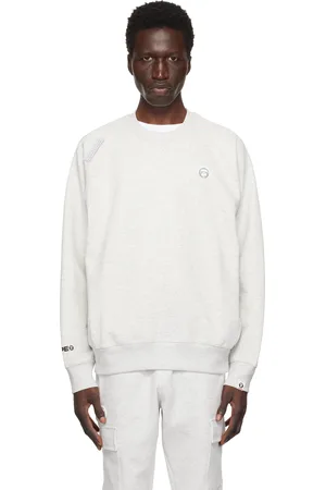 A Bathing Ape Pull molletonné gris à manches raglan et à logo AAPE Now