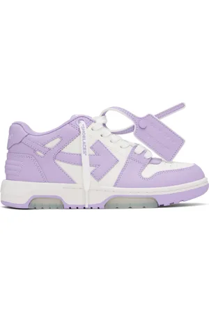 OFF-WHITE Baskets Out Of Office blanc et mauve en cuir de veau