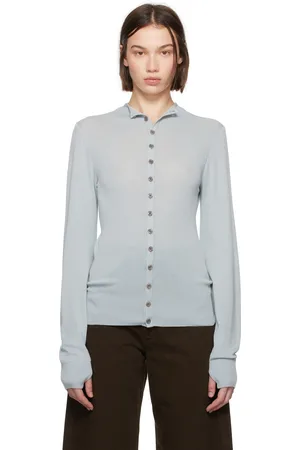 LEMAIRE Cardigan ajusté bleu sans coutures