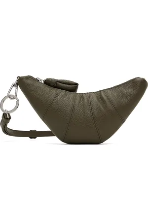 LEMAIRE Pochette à monnaie Croissant kaki à bandoulière