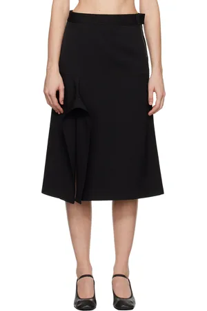 LEMAIRE Jupe midi portefeuille asymétrique noire