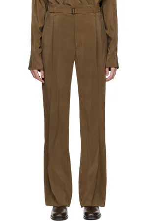 LEMAIRE Pantalon décontracté brun à ceinture