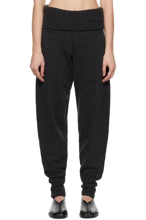 LEMAIRE Pantalon de détente gris en tricot côtelé