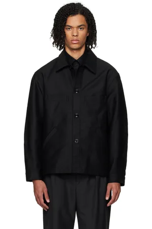 LEMAIRE Blouson de travail noir à manches torsadées