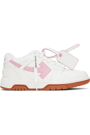 OFF-WHITE Baskets Out Of Office blanc et rose en cuir de veau