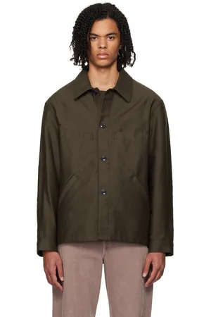 LEMAIRE Blouson de travail brun à manches torsadées