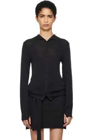 LEMAIRE Cardigan ajusté noir sans coutures