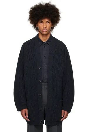 LEMAIRE Manteau feutré Cardi bleu marine