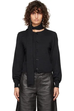 LEMAIRE Cardigan gris à écharpe intégrée