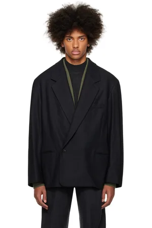 LEMAIRE Veston ample noir à double boutonnage