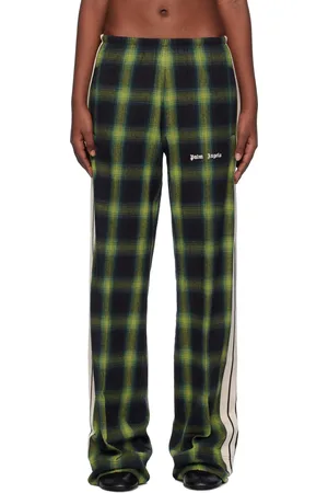 Palm Angels Pantalon de survêtement vert à carreaux