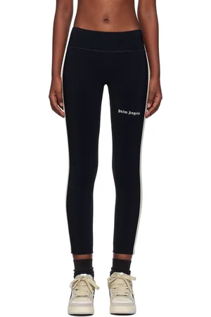 Palm Angels Legging de sport Track noir et blanc cassé