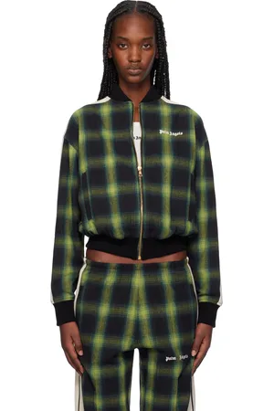 Palm Angels Blouson aviateur vert à carreaux