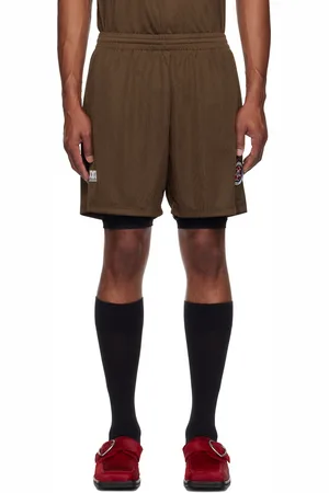 MARTINE ROSE Short de football étagé brun