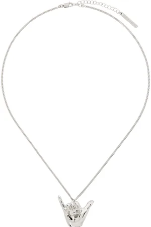 Y / PROJECT Collier argenté à mini pendentif Shaka