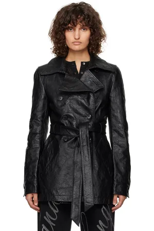 Alexander Wang Trench écourté noir en cuir