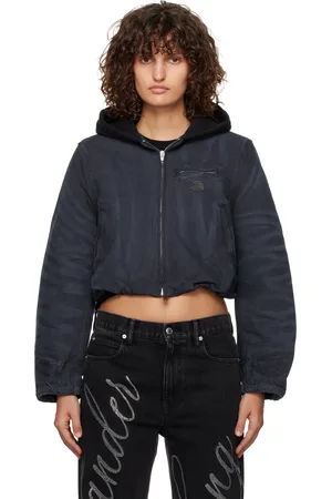Alexander Wang Blouson rembourré bleu marine à glissière et à capuche