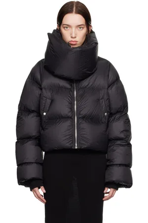 Rick Owens Blouson noir rembourré en duvet à col cheminée - Porterville