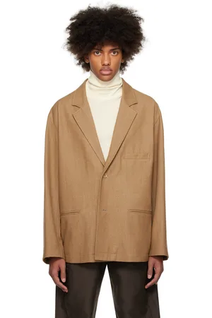 LEMAIRE Veston de travail décontracté beige à simple boutonnage