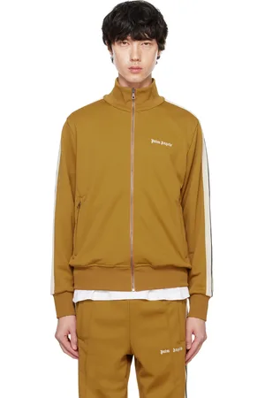 Palm Angels Blouson de survêtement brun clair à logo