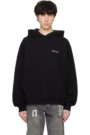 Palm Angels Pull à capuche noir à logos brodés