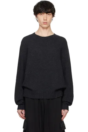 Palm Angels Pull gris à logo incurvé