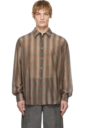 OUR LEGACY Chemise Beyond gris et taupe