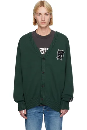 KSUBI Cardigan de style militaire vert en tricot à logo Dug Out