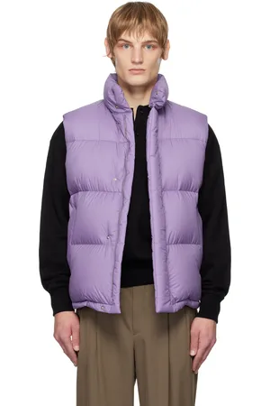 Auralee Veste mauve en tissu antidéchirures léger de nylon rembourrée en duvet
